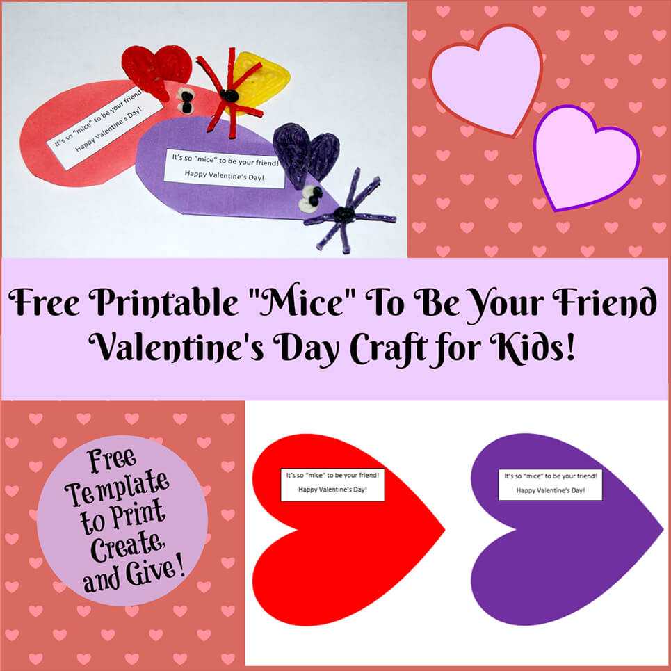 Valentine's Day Printable Card Crafts For Kids To Create Within Valentine Card Template For Kids