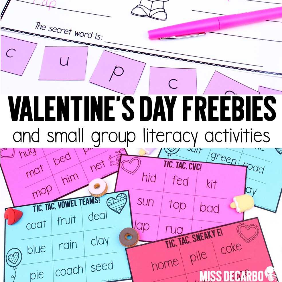 Valentine's Day Small Group Literacy Freebies – Miss Decarbo With Tic Tac Toe Template Word