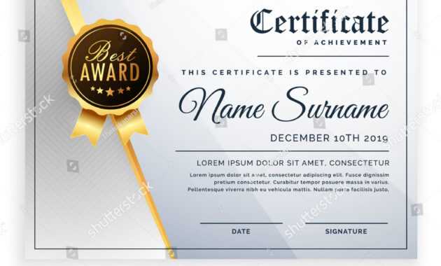 Vector Certificate Template Beautiful Certificate Template with regard to Beautiful Certificate Templates