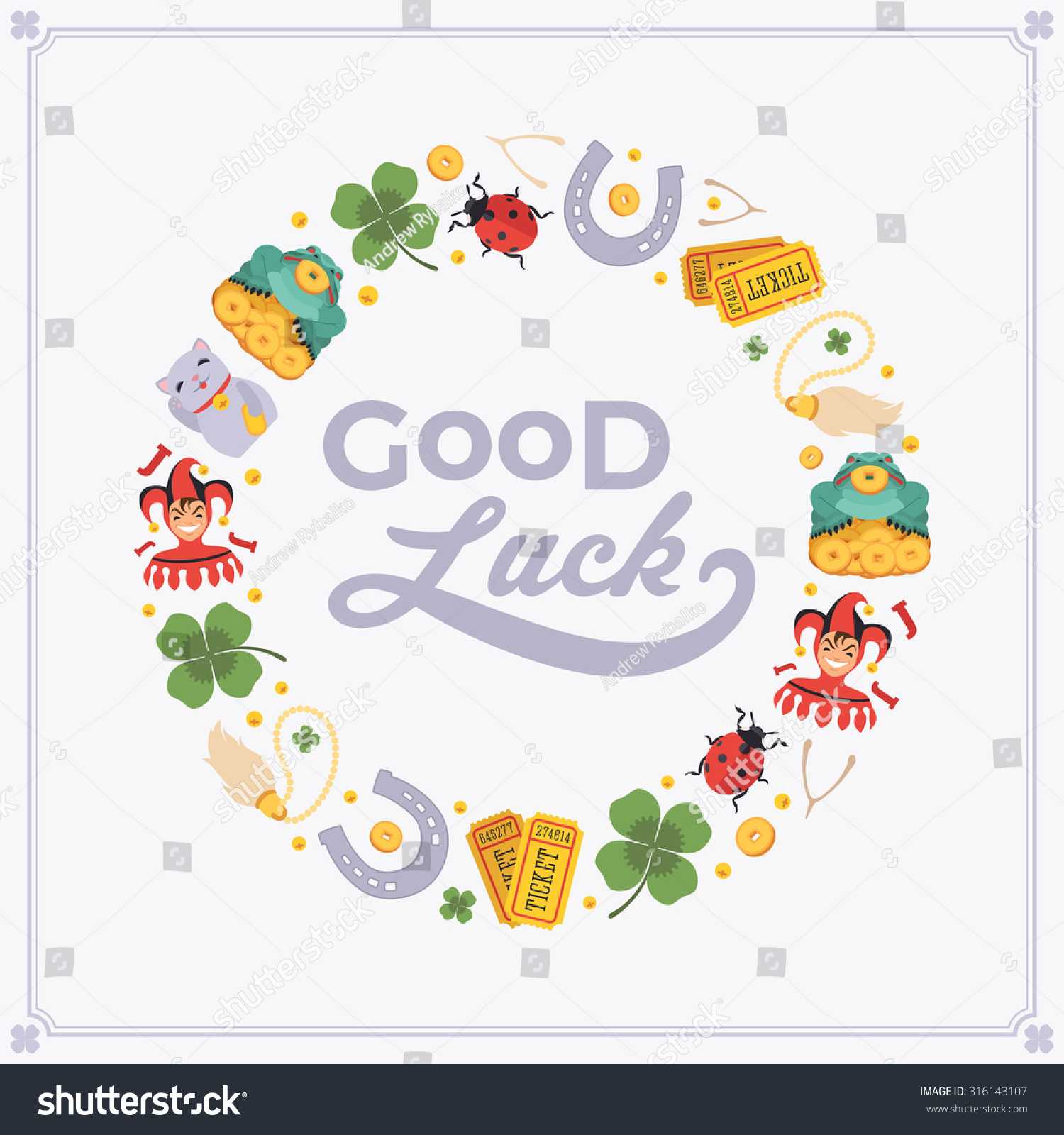 Vector Decorating Design Made Lucky Charms Stock Vector Pertaining To Good Luck Card Template