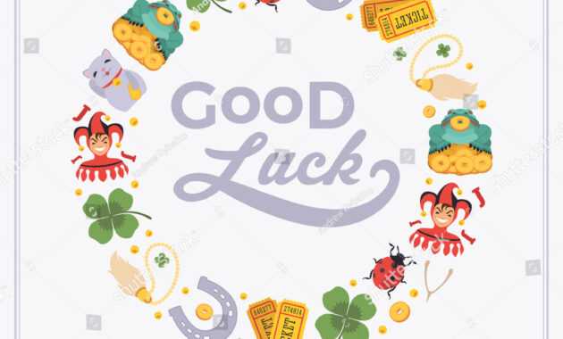 Vector Decorating Design Made Lucky Charms Stock Vector with Good Luck Card Templates