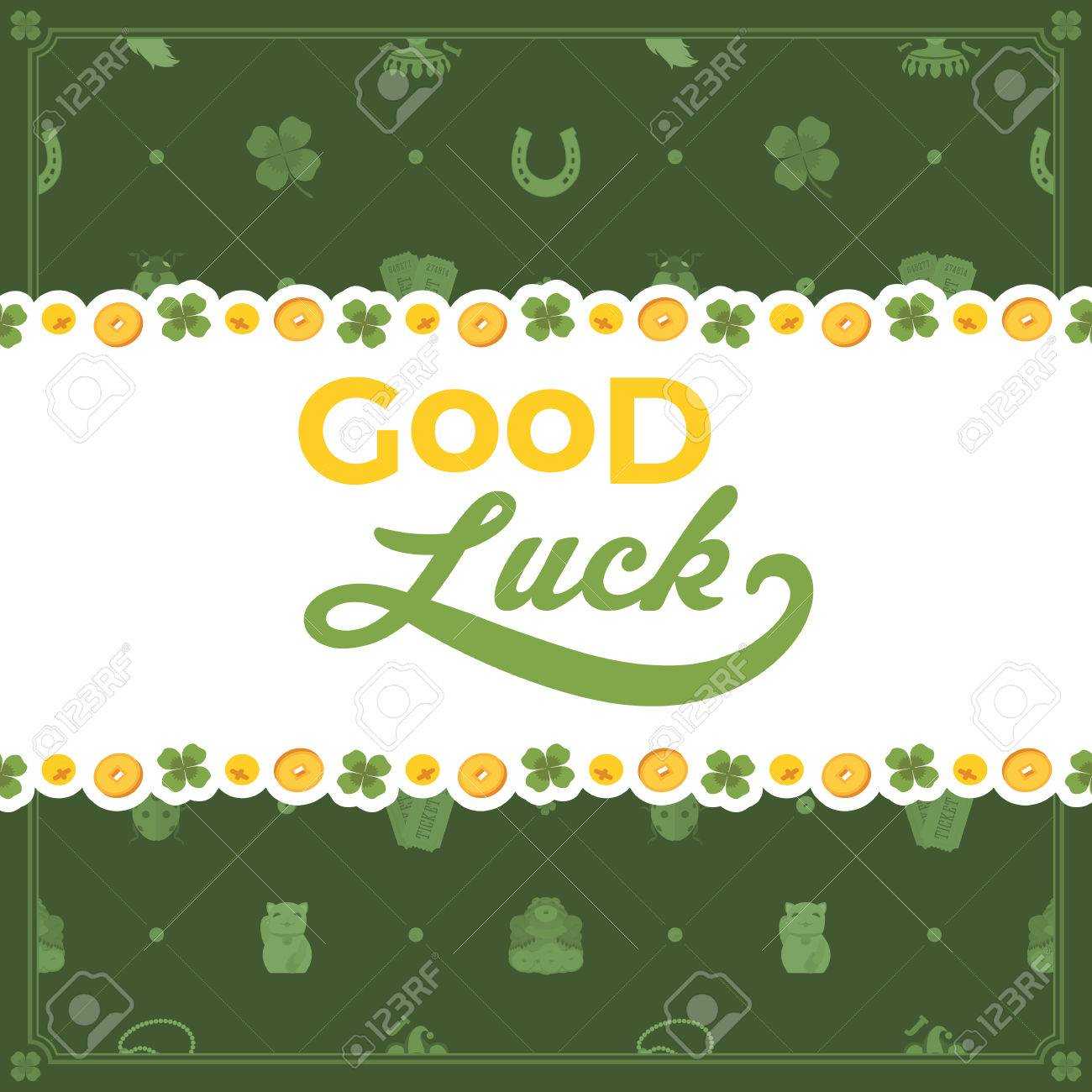 Vector Decorating Design Made Of Lucky Charms, And The Words.. Pertaining To Good Luck Card Template