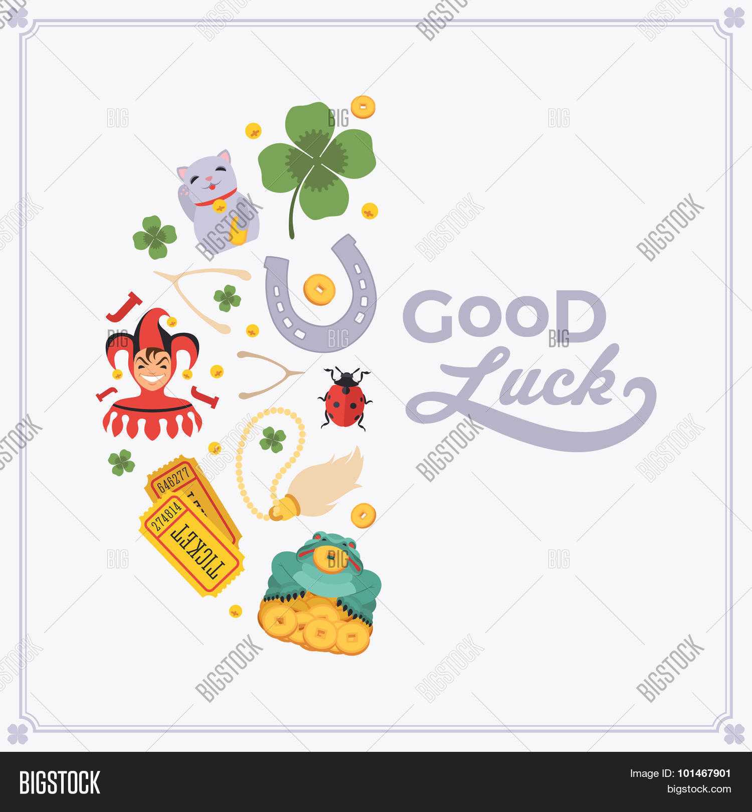 Vector Decorating Vector & Photo (Free Trial) | Bigstock Pertaining To Good Luck Card Templates