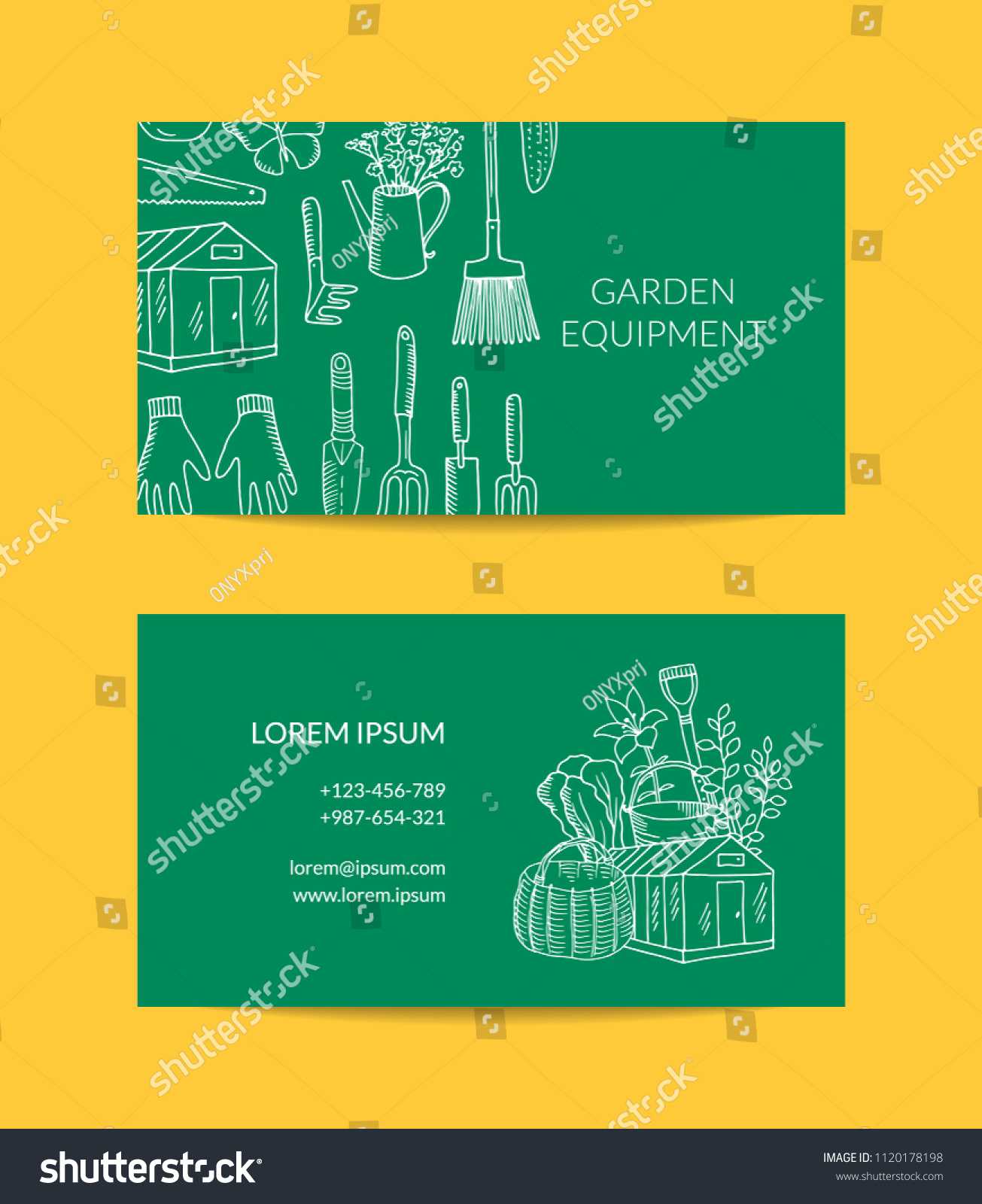 Vector Gardening Doodle Icons Business Card | Backgrounds Intended For Gardening Business Cards Templates