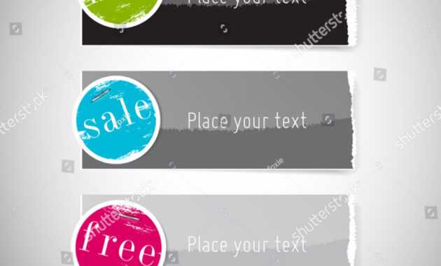 Vector Glossy Glazed Torn Paper Banners Stock Vector with Staples Banner Template