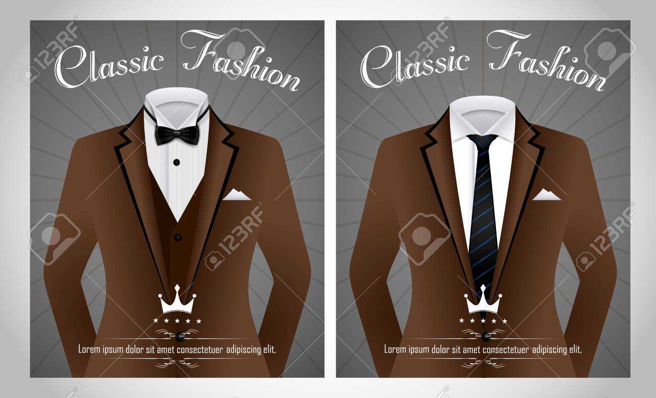 Vector Illustration Of Business Suit Template With Black Tie.. Inside Tie Banner Template
