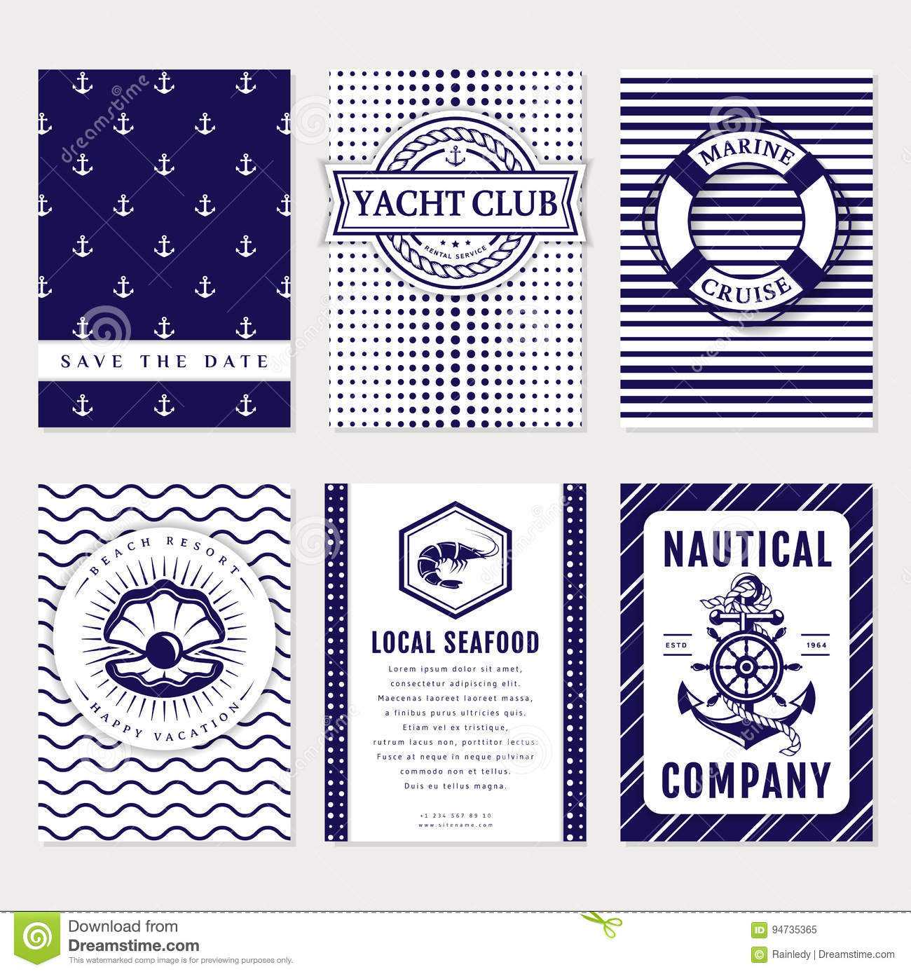 Vector Sea And Nautical Card And Banners. Stock Vector Within Nautical Banner Template