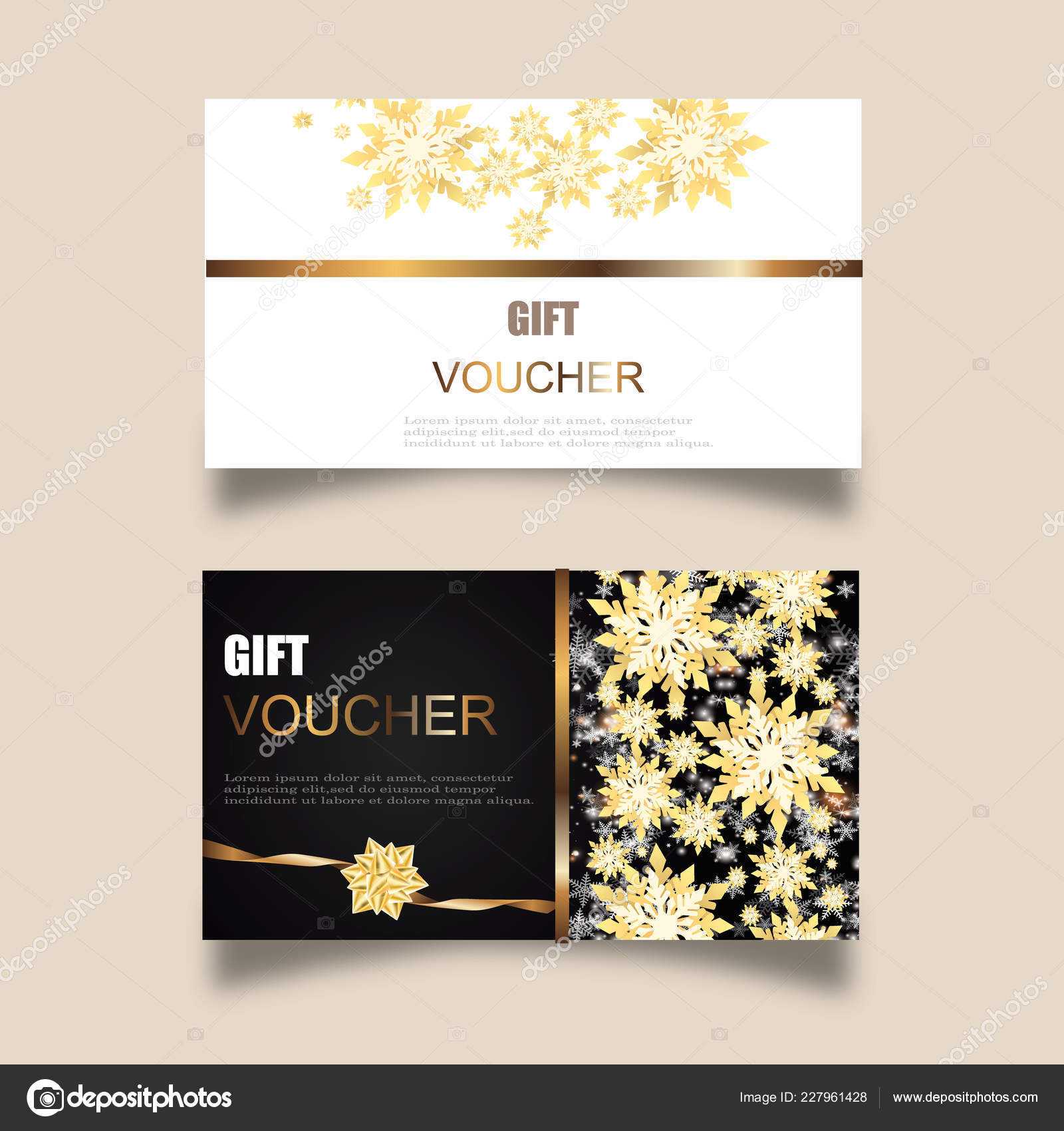 Vector Set Luxury Gift Vouchers Ribbons Gift Box Elegant Regarding Elegant Gift Certificate Template