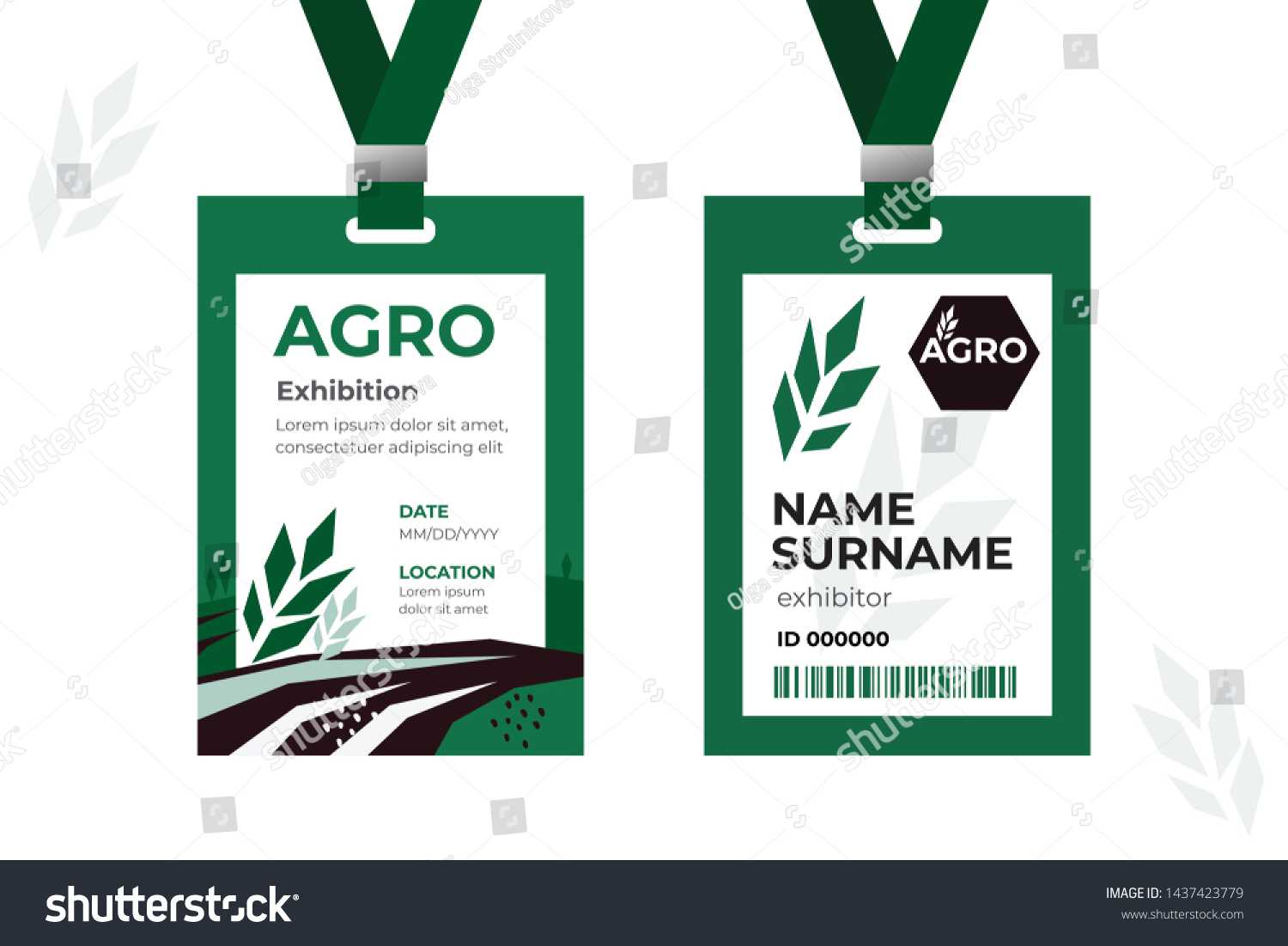 Vector Template Id Card Strap Design Stock Vector (Royalty With Regard To Conference Id Card Template