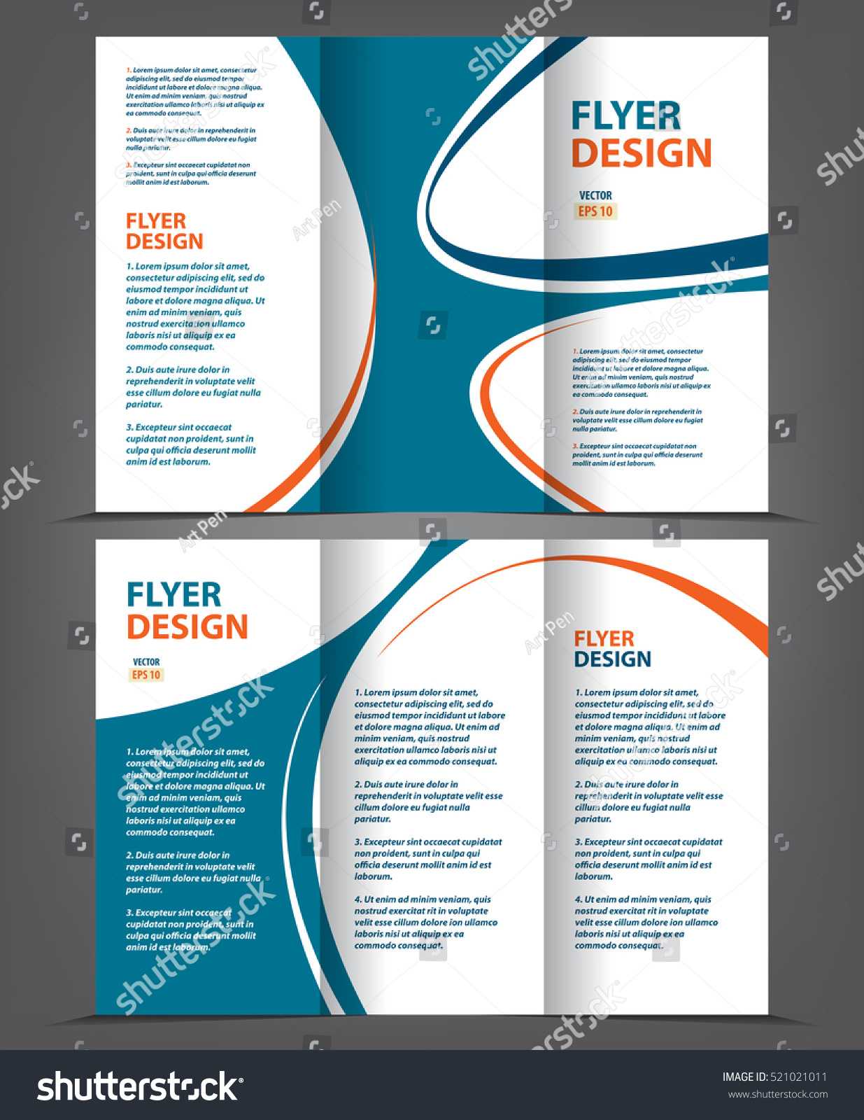 Vector Tri Fold Brochure Template Design Stock Vector Regarding 3 Fold Brochure Template Free Download