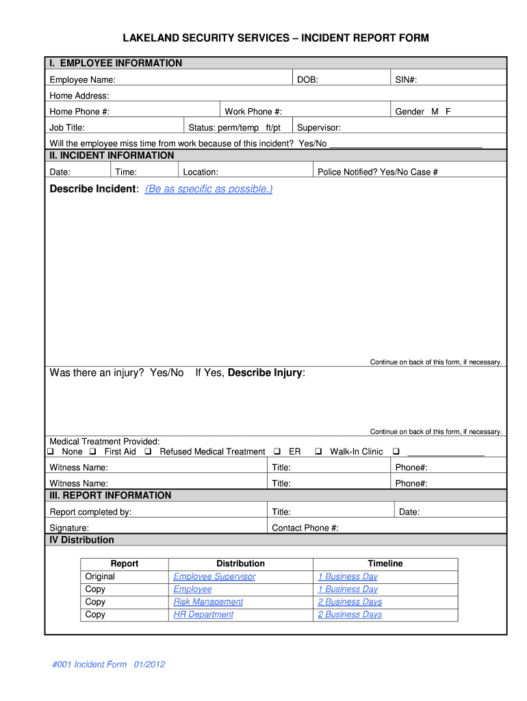 Vehicle Incident Report Templates – Fill Online, Printable Within First Aid Incident Report Form Template