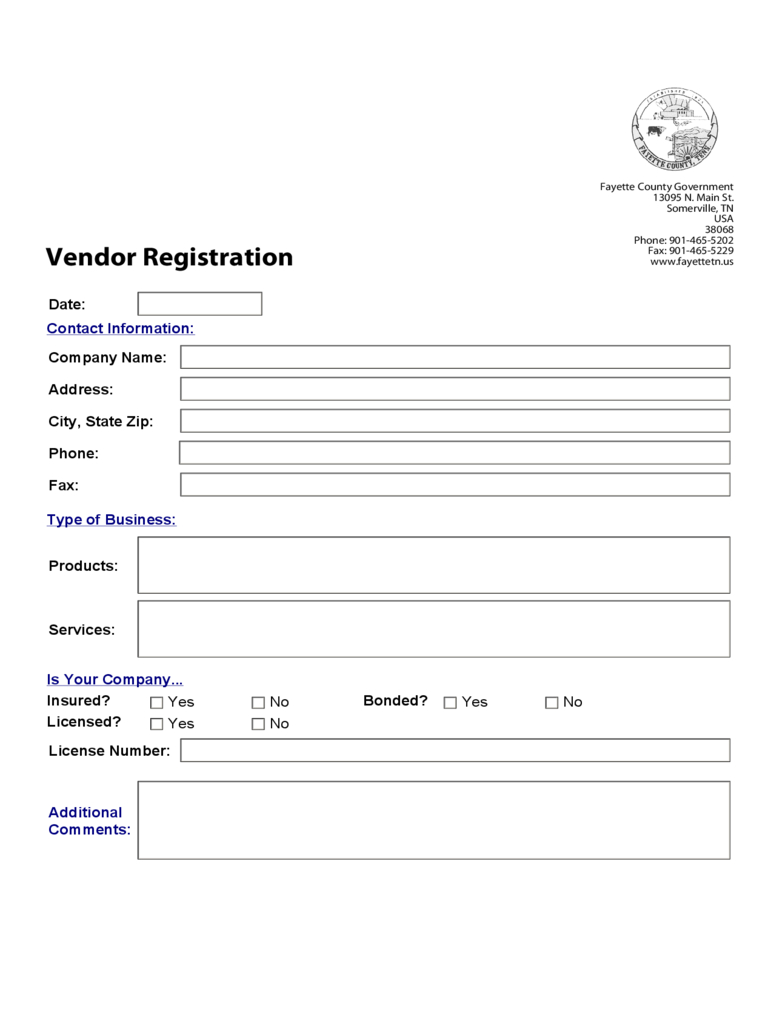 Vendor Registration Form – 6 Free Templates In Pdf, Word Intended For Registration Form Template Word Free