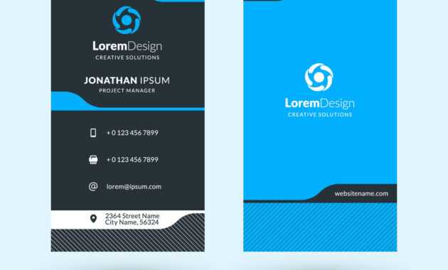 Vertical Double-Sided Business Card Template with regard to Double Sided Business Card Template Illustrator