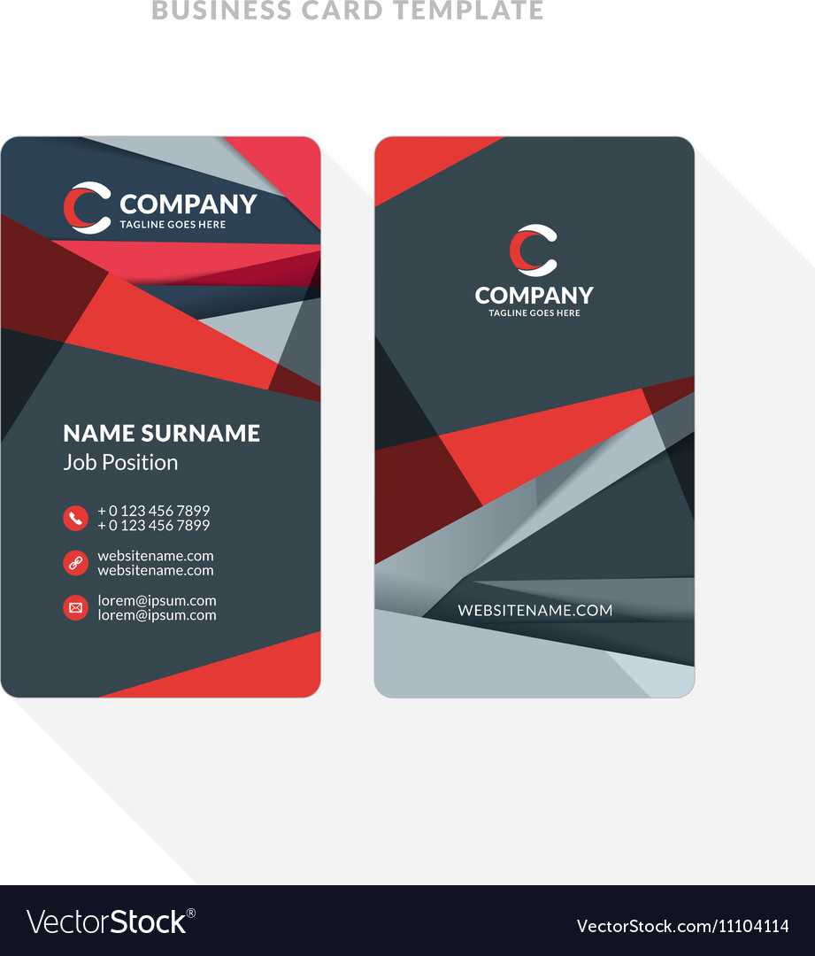 Vertical Double Sided Business Card Template With Throughout Double Sided Business Card Template Illustrator