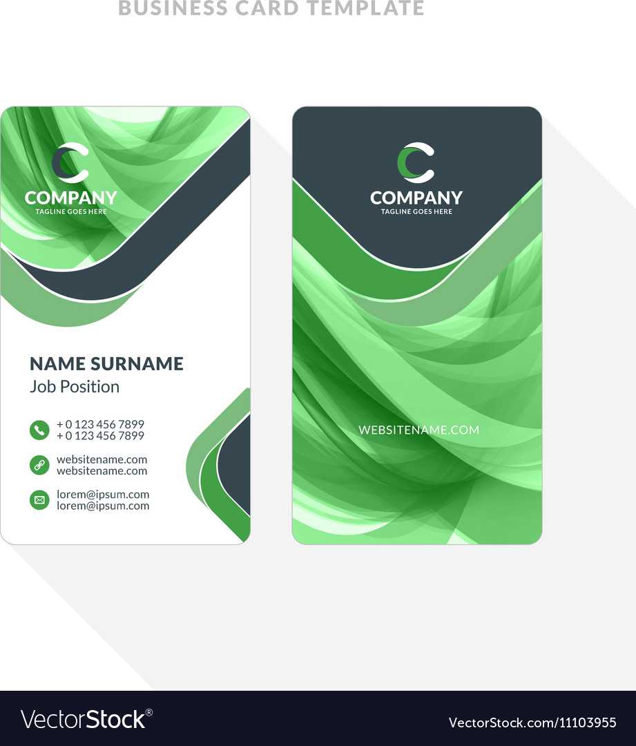 Vertical Double Sided Business Card Template With With Regard To Double Sided Business Card Template Illustrator