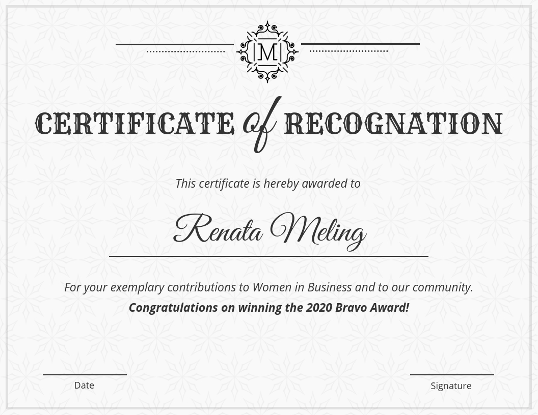 Vintage Certificate Of Recognition Template With Template For Certificate Of Award