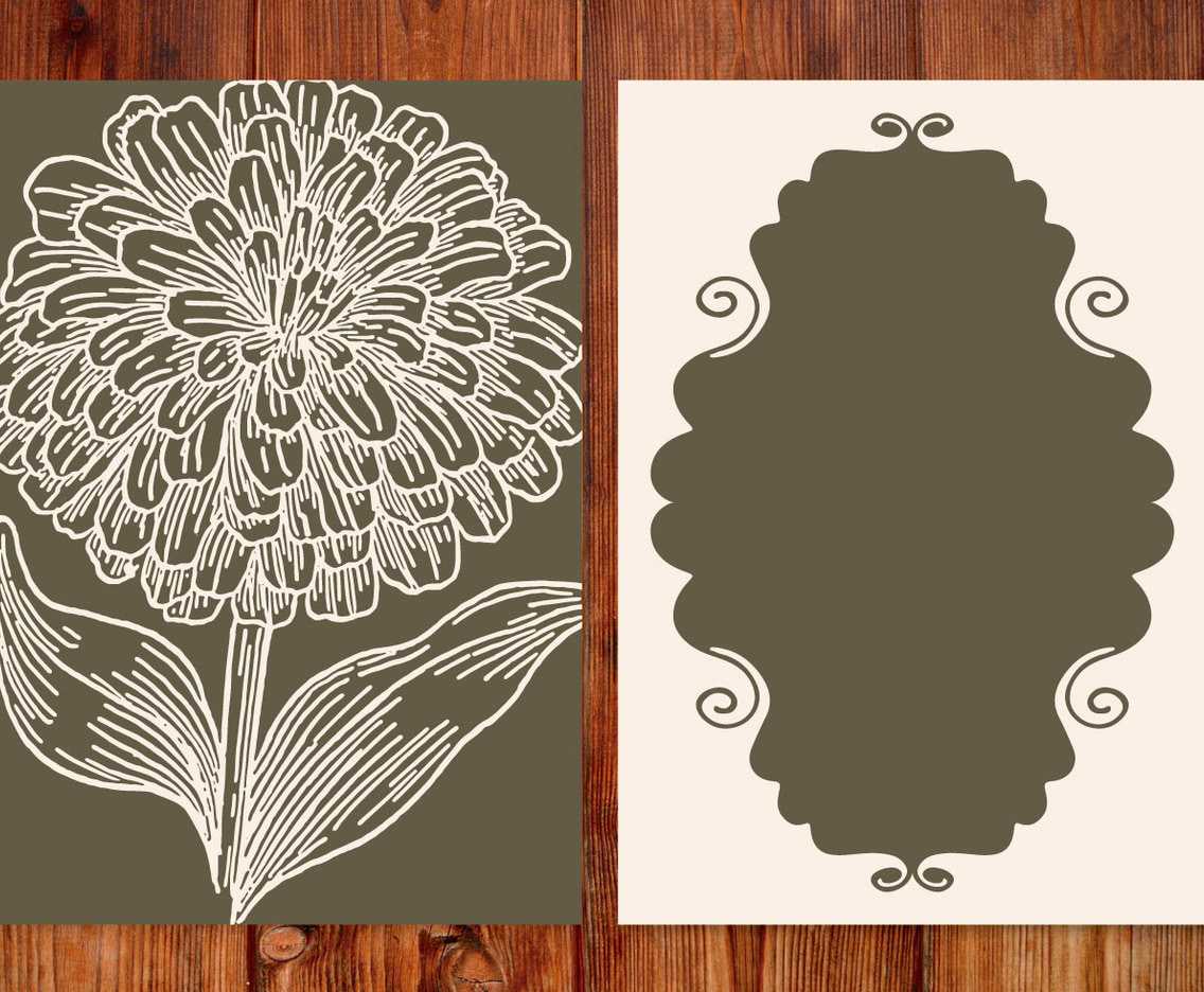 Vintage Flower Card Template Ai, Svg, Eps File | Free With Free Svg Card Templates