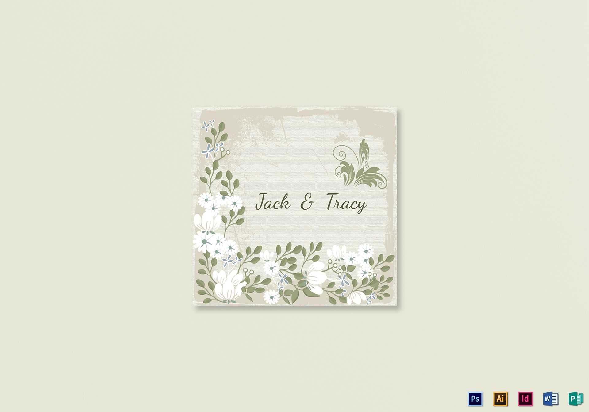 Vintage Wedding Place Card Template For Ms Word Place Card Template