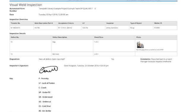 Visual Weld Inspection Template - Better Than Pdf And Excel within Welding Inspection Report Template