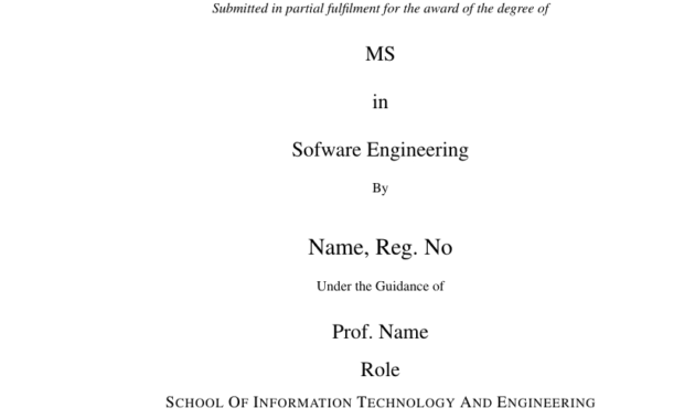 Vit - Template For Vit Project Report Template inside Latex Project Report Template