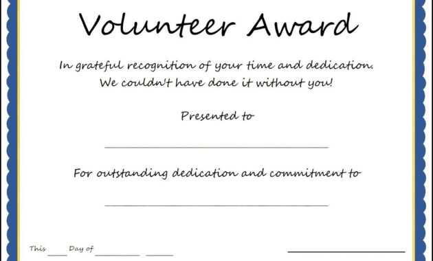 Volunteer Award Certificate Template - Sample Templates with Safety Recognition Certificate Template