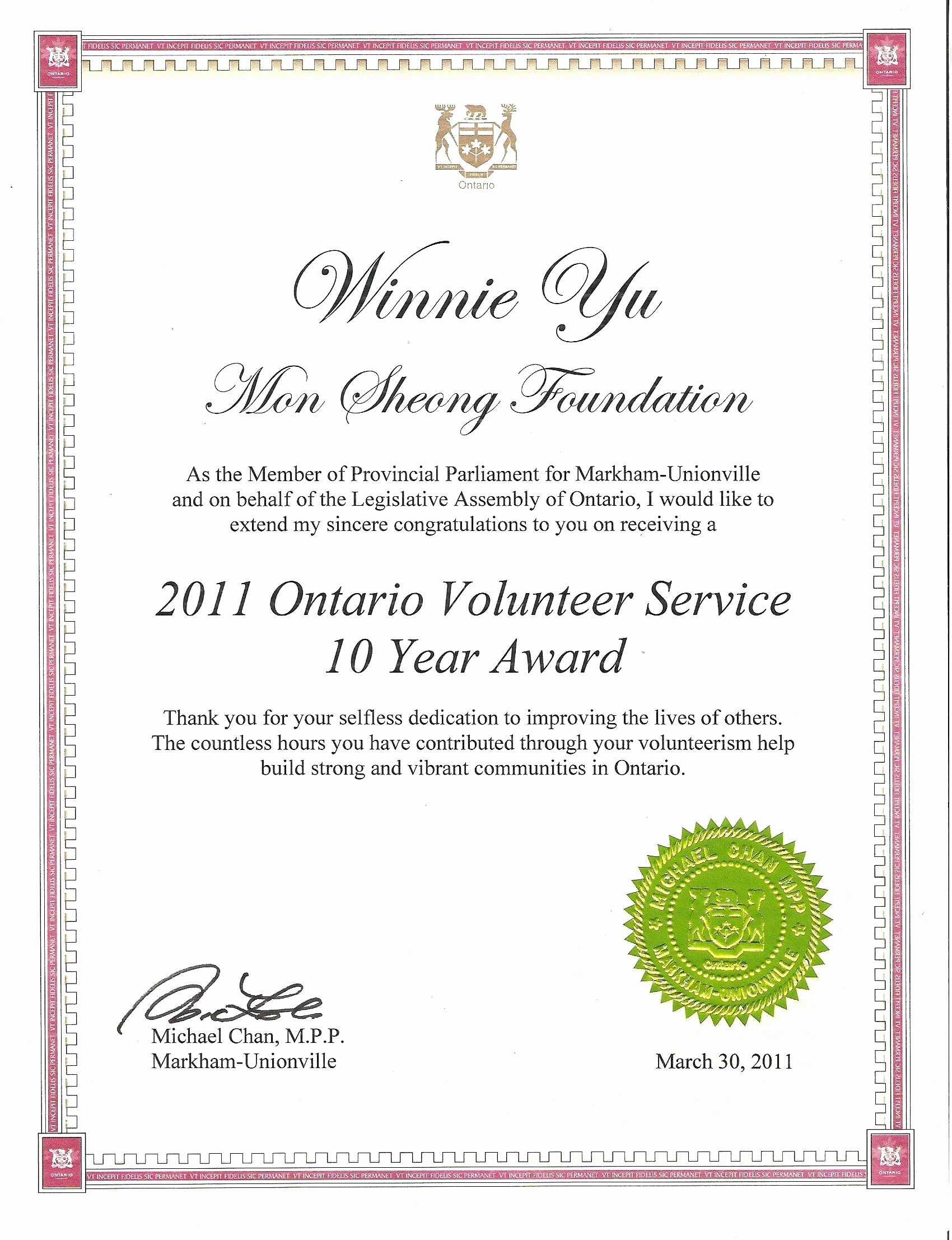 Volunteer Of The Year Award Template In Volunteer Of The Year Certificate Template