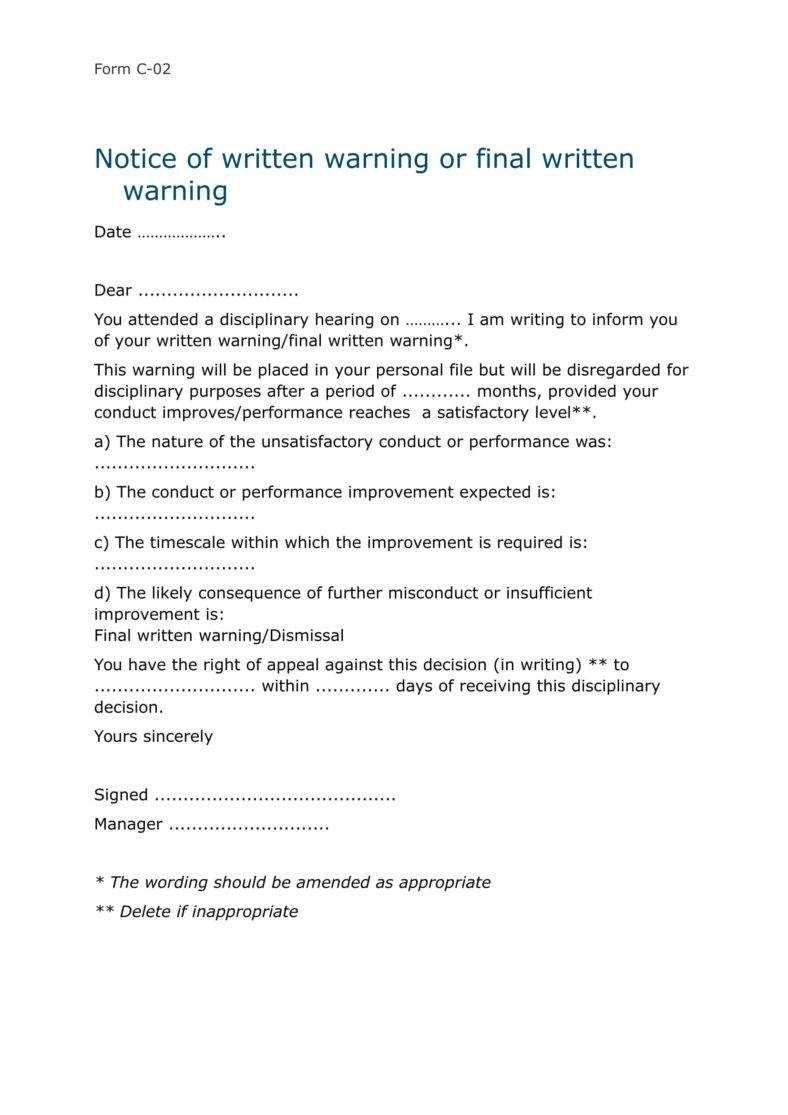 Warning Letter For Disciplinary Action – Zohre In Investigation Report Template Disciplinary Hearing