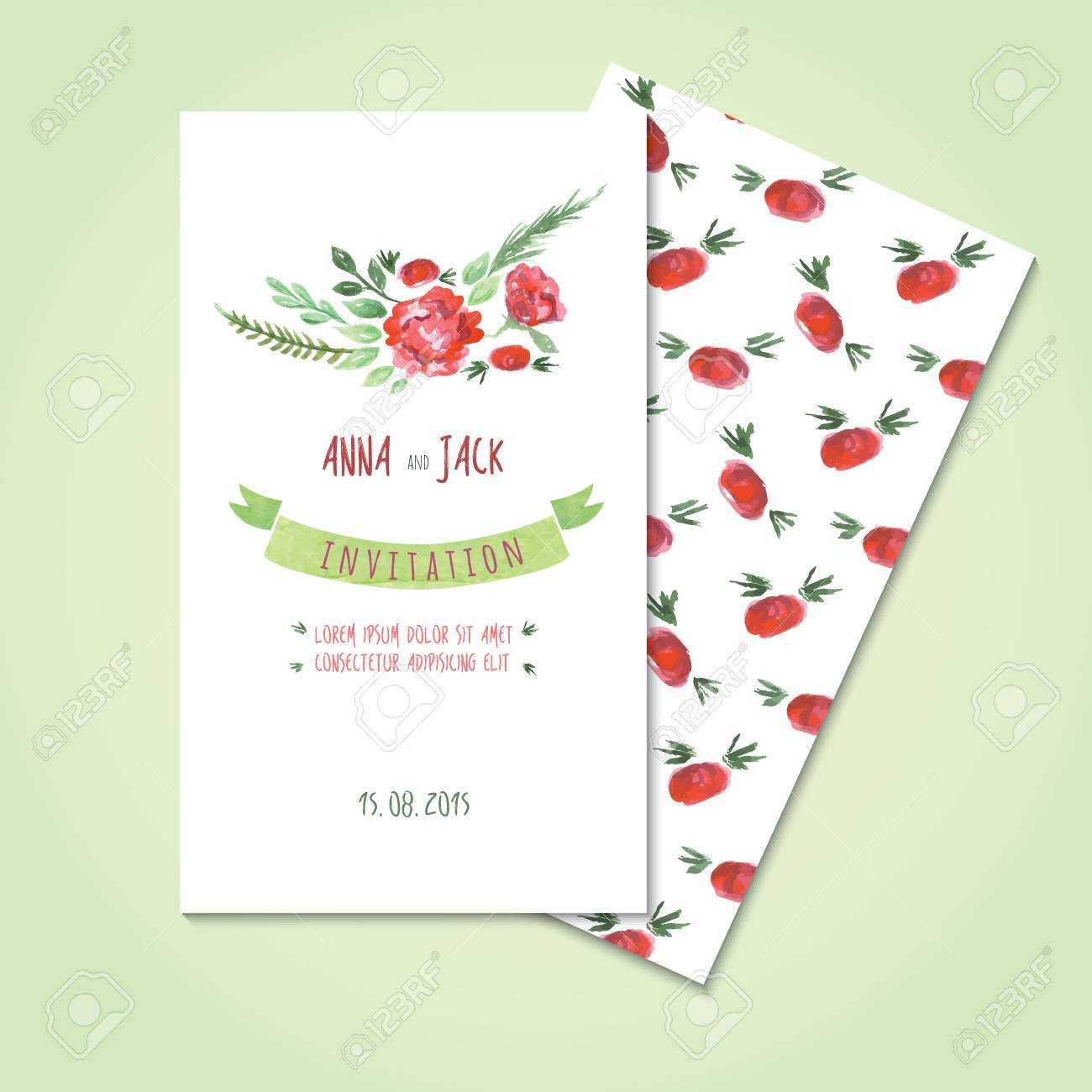 Watercolor Card Templates For Wedding Invitation Save The Date.. Within Save The Date Cards Templates