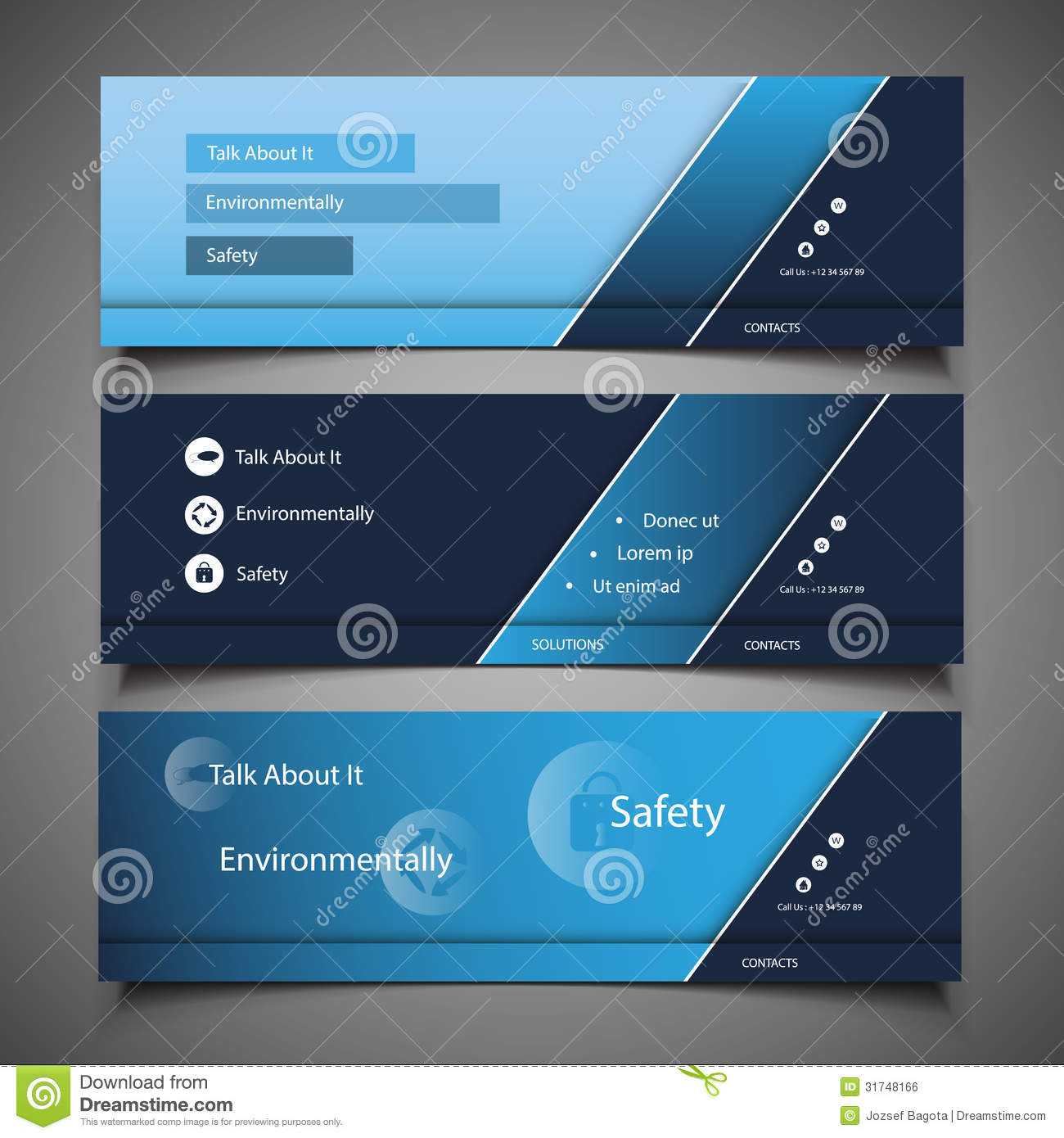 Web Design Elements – Header Designs Stock Vector Inside Website Banner Templates Free Download