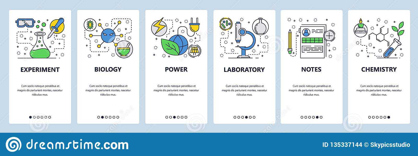 Web Site Onboarding Screens. Science Experiment In Lab In Science Fair Banner Template