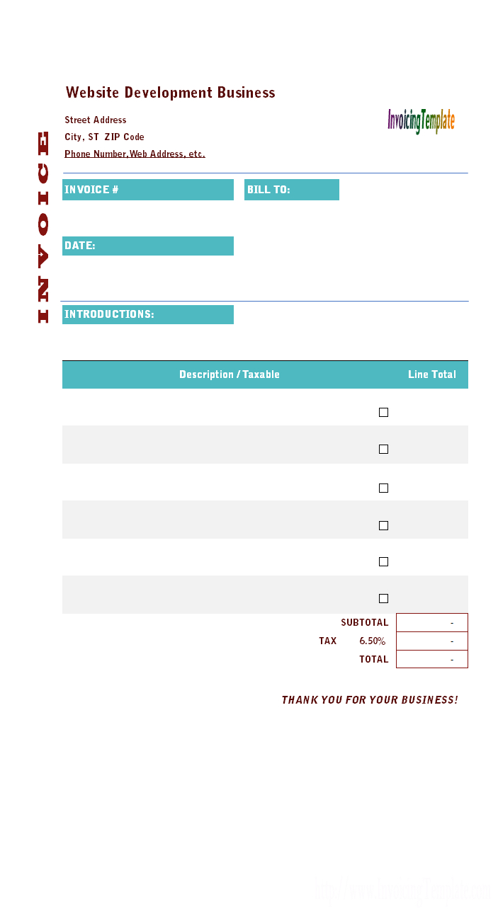 Website Invoice – Zohre.horizonconsulting.co Pertaining To Web Design Invoice Template Word