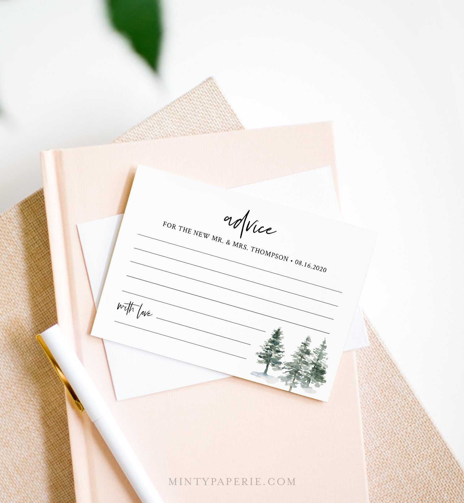 Wedding Advice Card Template, Printable Bridal Shower Within Marriage Advice Cards Templates