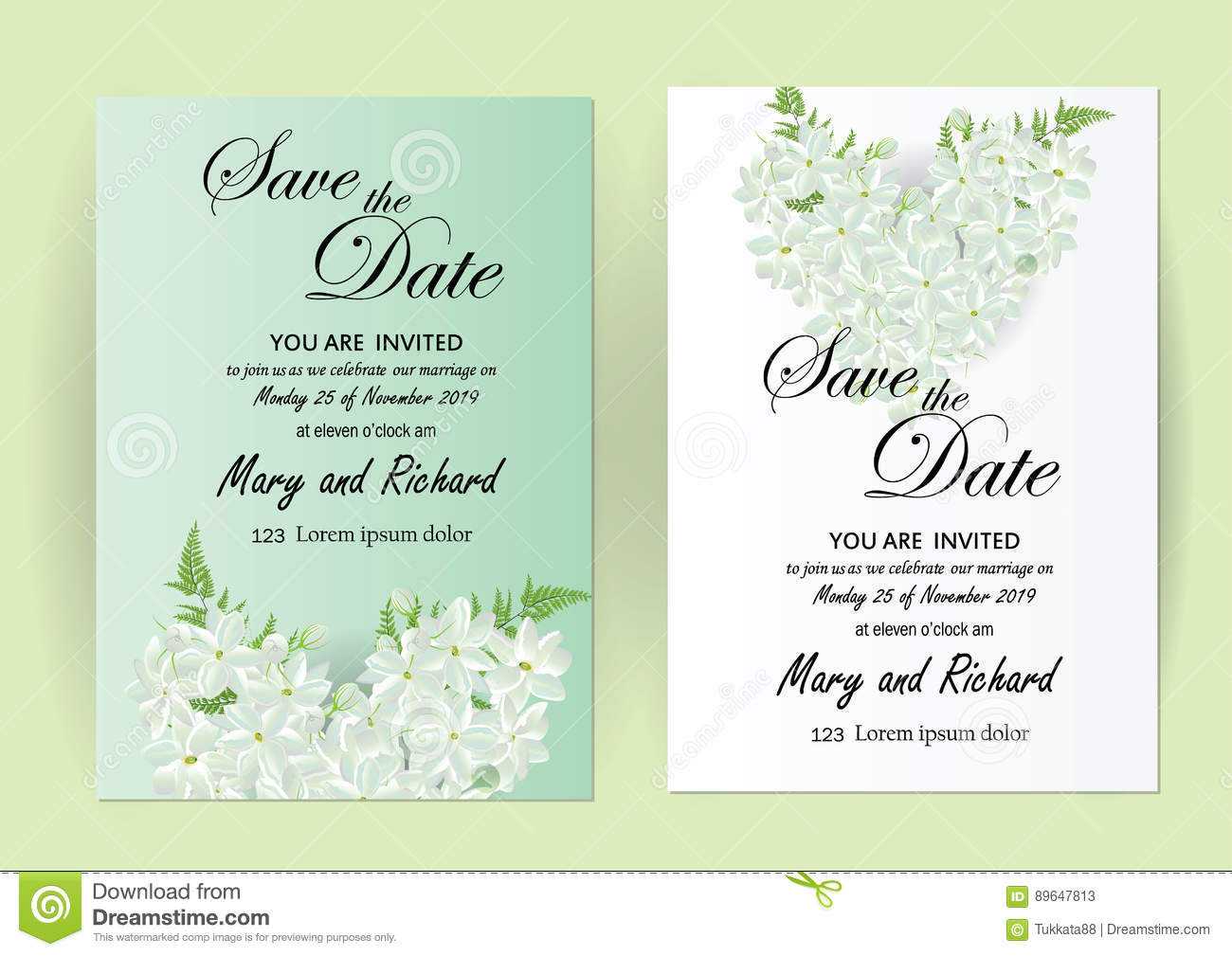 Wedding Invitation Card Flowers,jasmine Stock Vector Intended For Wedding Card Size Template