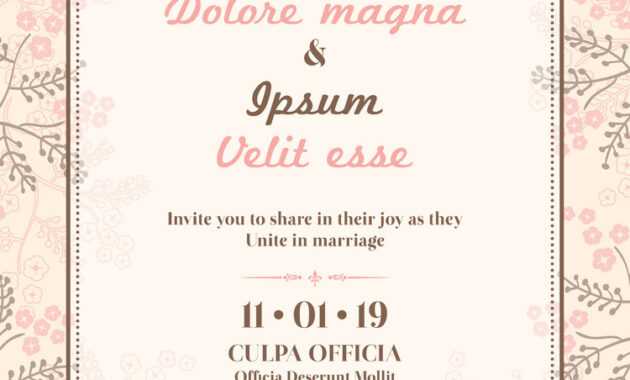 Wedding Invitation Card Template inside Invitation Cards Templates For Marriage