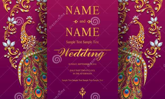 Wedding Invitation Card Templates . Stock Vector pertaining to Indian Wedding Cards Design Templates