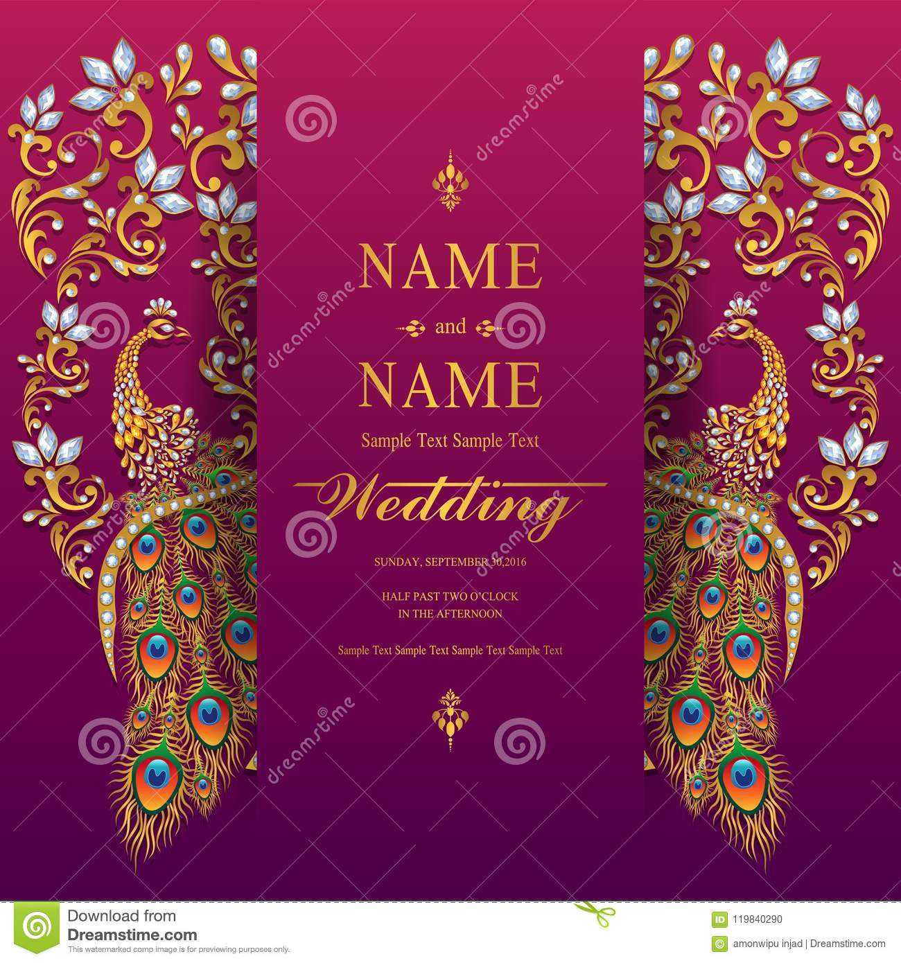Wedding Invitation Card Templates . Stock Vector Pertaining To Indian Wedding Cards Design Templates