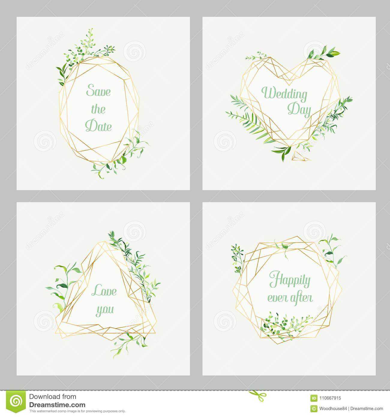 Wedding Invitation Floral Templates Set. Save The Date In Celebrate It Templates Place Cards