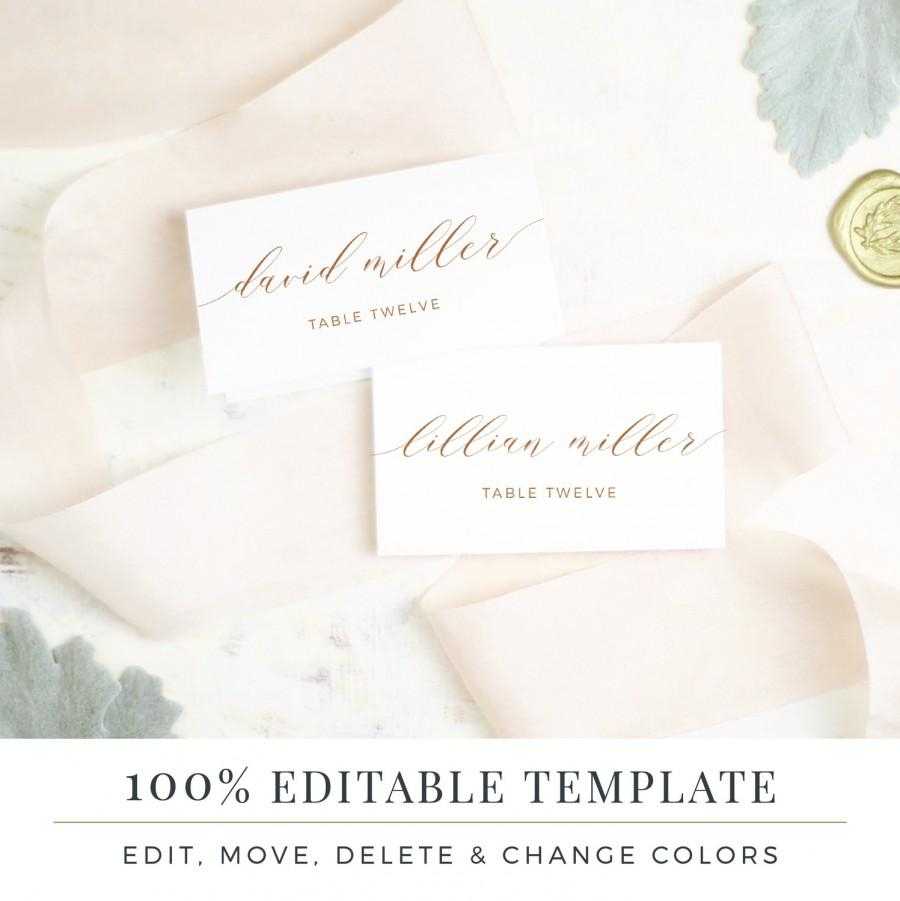 Wedding Place Card Template, Printable Escort Cards, Rustic Regarding Printable Escort Cards Template