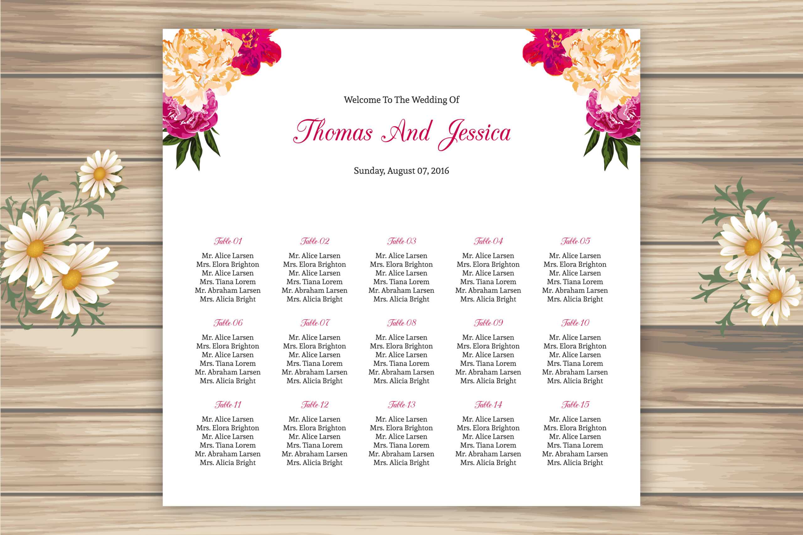 Wedding Seating Chart Template, Ms Word & Photoshop Template Inside Wedding Seating Chart Template Word