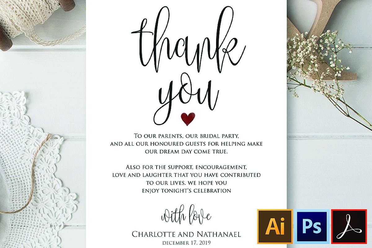 Wedding Thank You Note, Printable Thank You Card Template Intended For Thank You Note Card Template