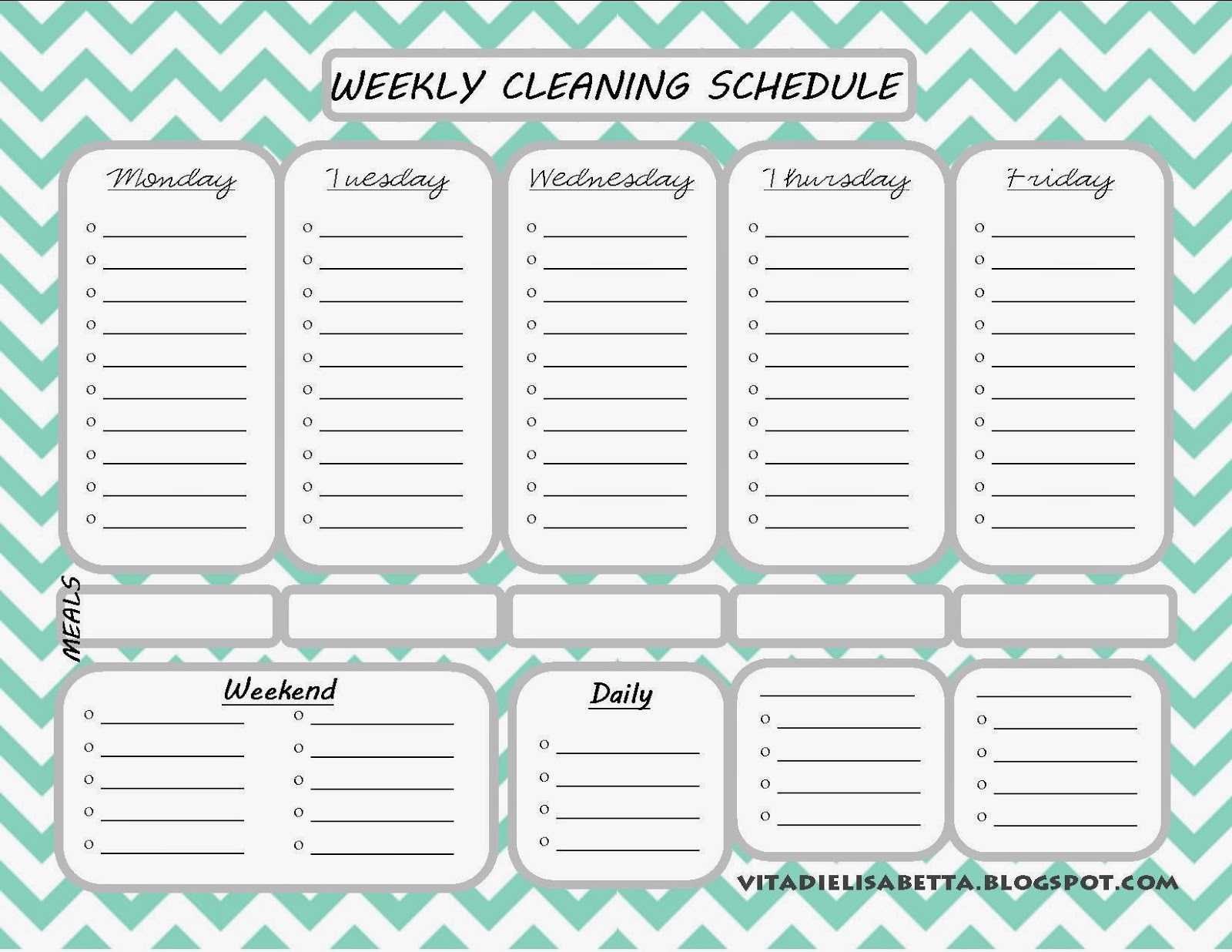Weekly Cleaning Schedule Pdf – Printable Receipt Template Within Blank Cleaning Schedule Template