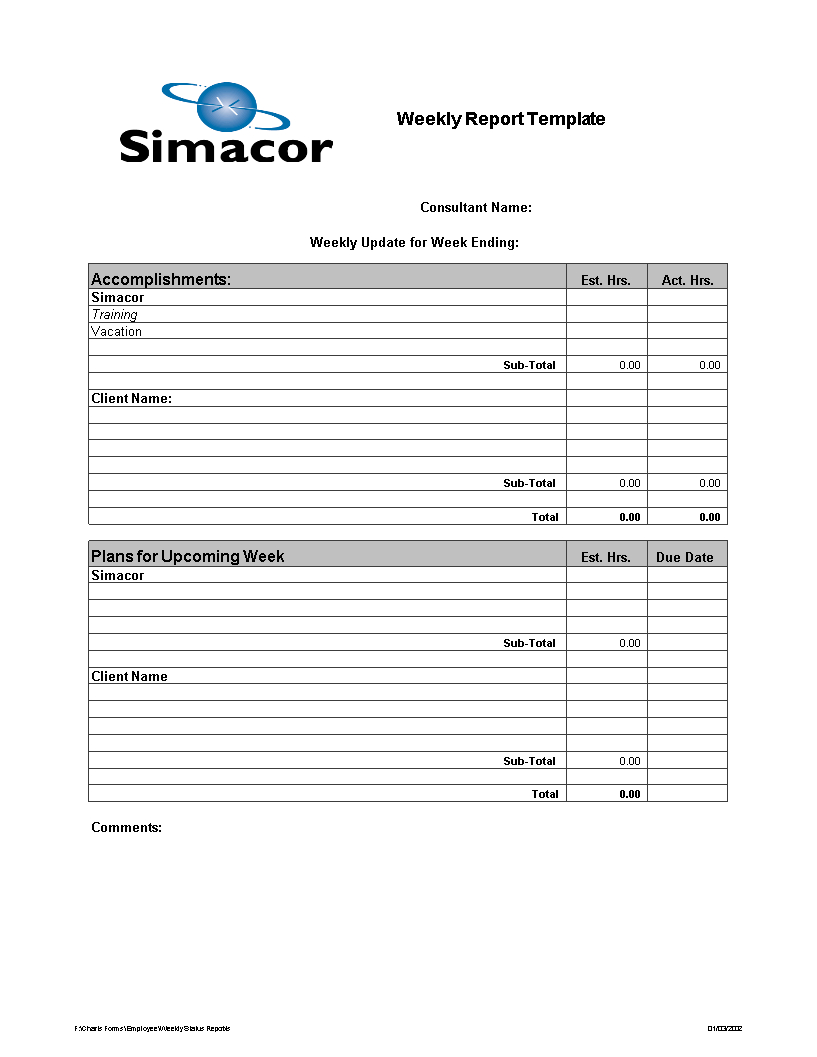 Weekly Excel Report | Templates At Allbusinesstemplates Within Weekly Accomplishment Report Template