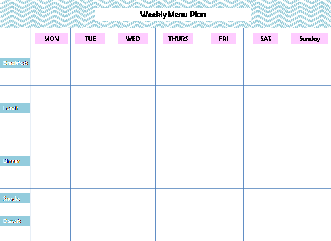 Weekly Menu Plans – Bolan.horizonconsulting.co Intended For Weekly Meal Planner Template Word