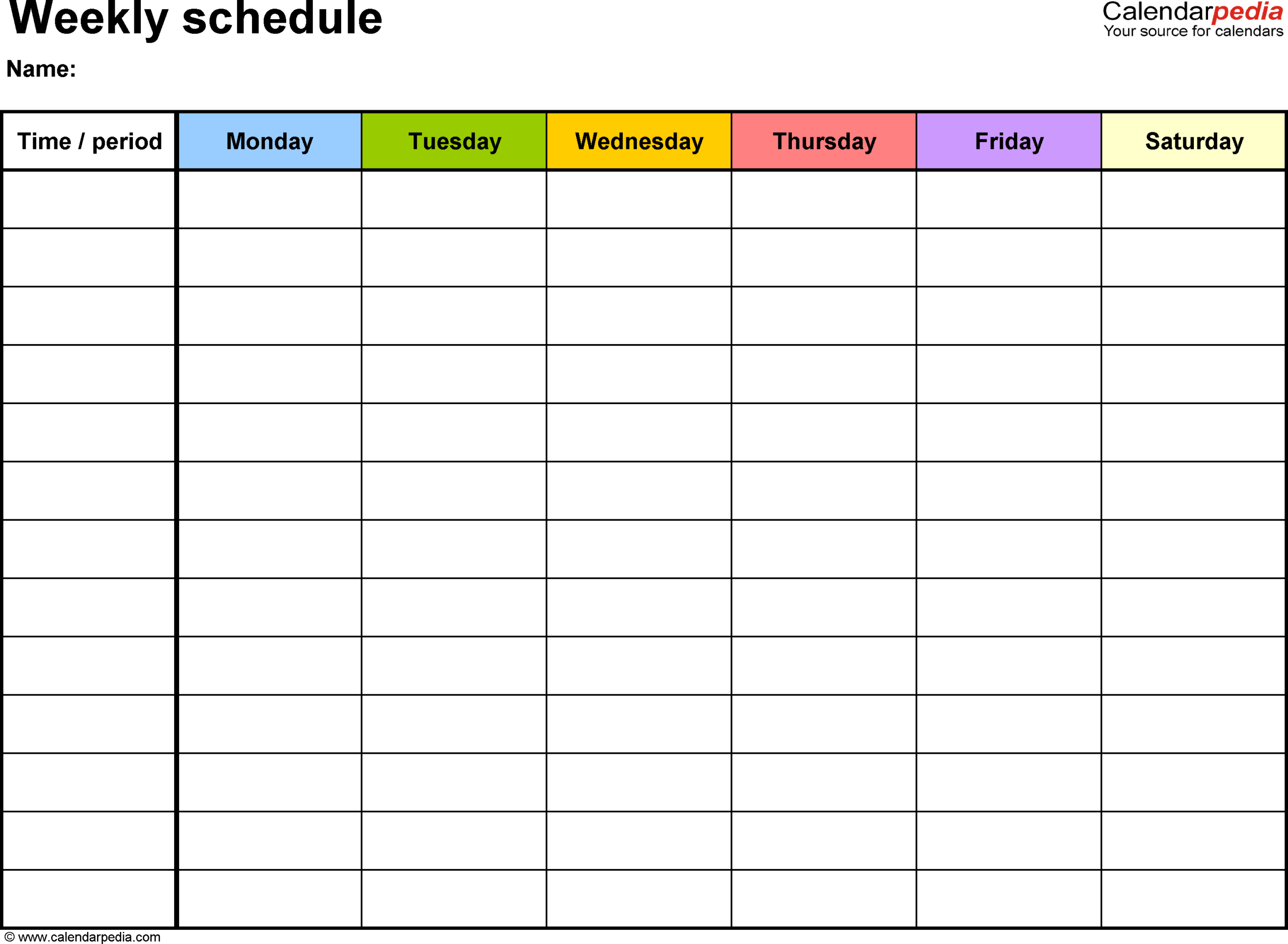 Weekly Printable Schedule – Zohre.horizonconsulting.co For Printable Blank Daily Schedule Template