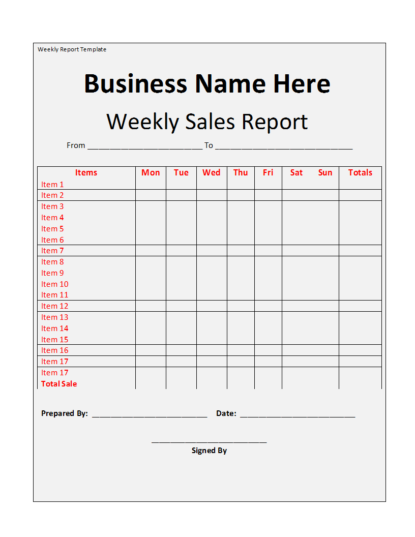 Weekly Report Template Throughout Rehearsal Report Template