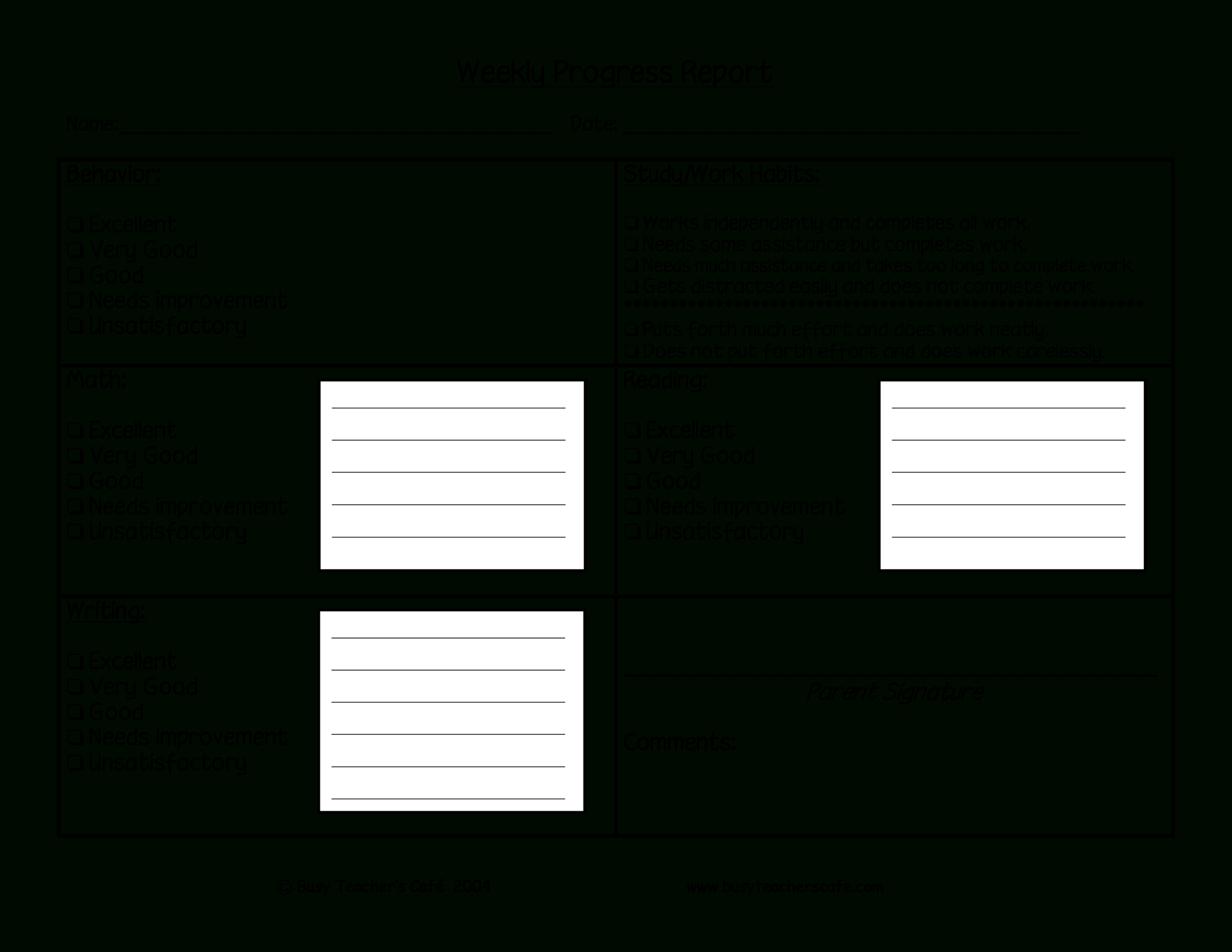 Weekly Student Behavior Report | Templates At Pertaining To Daily Behavior Report Template