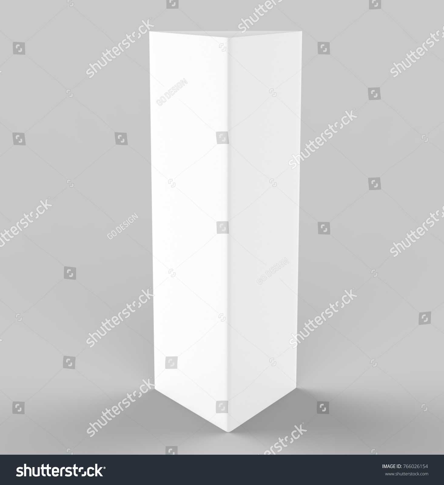 White Blank Empty Paper Trifold Table Stock Illustration Within Tri Fold Tent Card Template