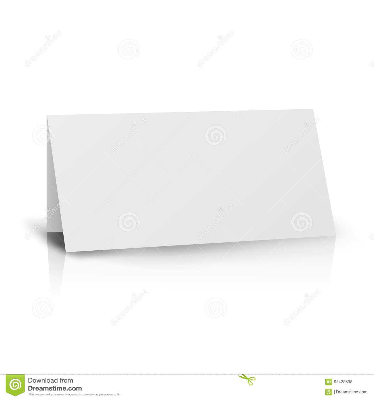 White Folder Paper Greeting Card Vector Template. Stand For Card Stand Template