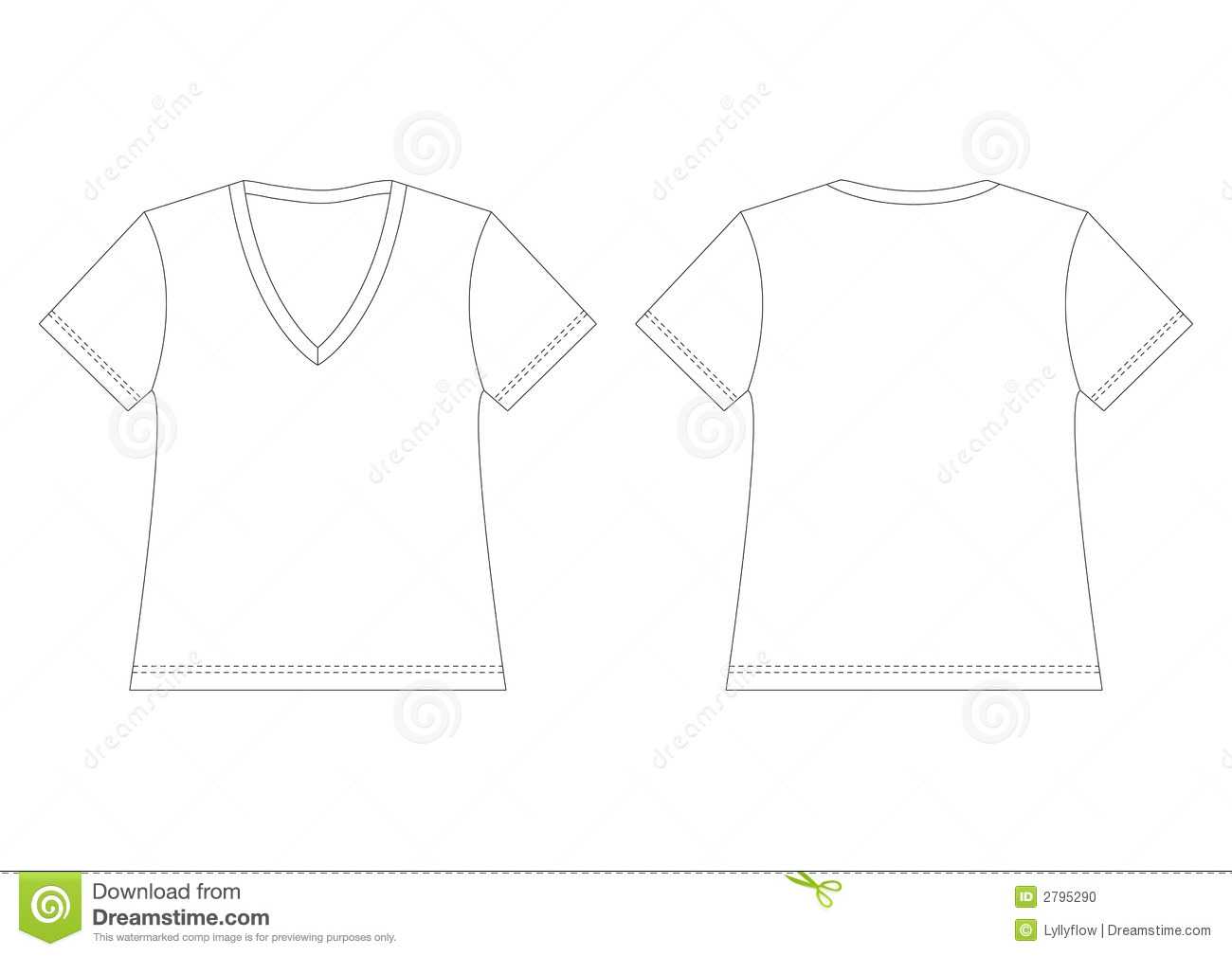 White V Neck T Shirt Stock Vector. Illustration Of Back With Regard To Blank V Neck T Shirt Template