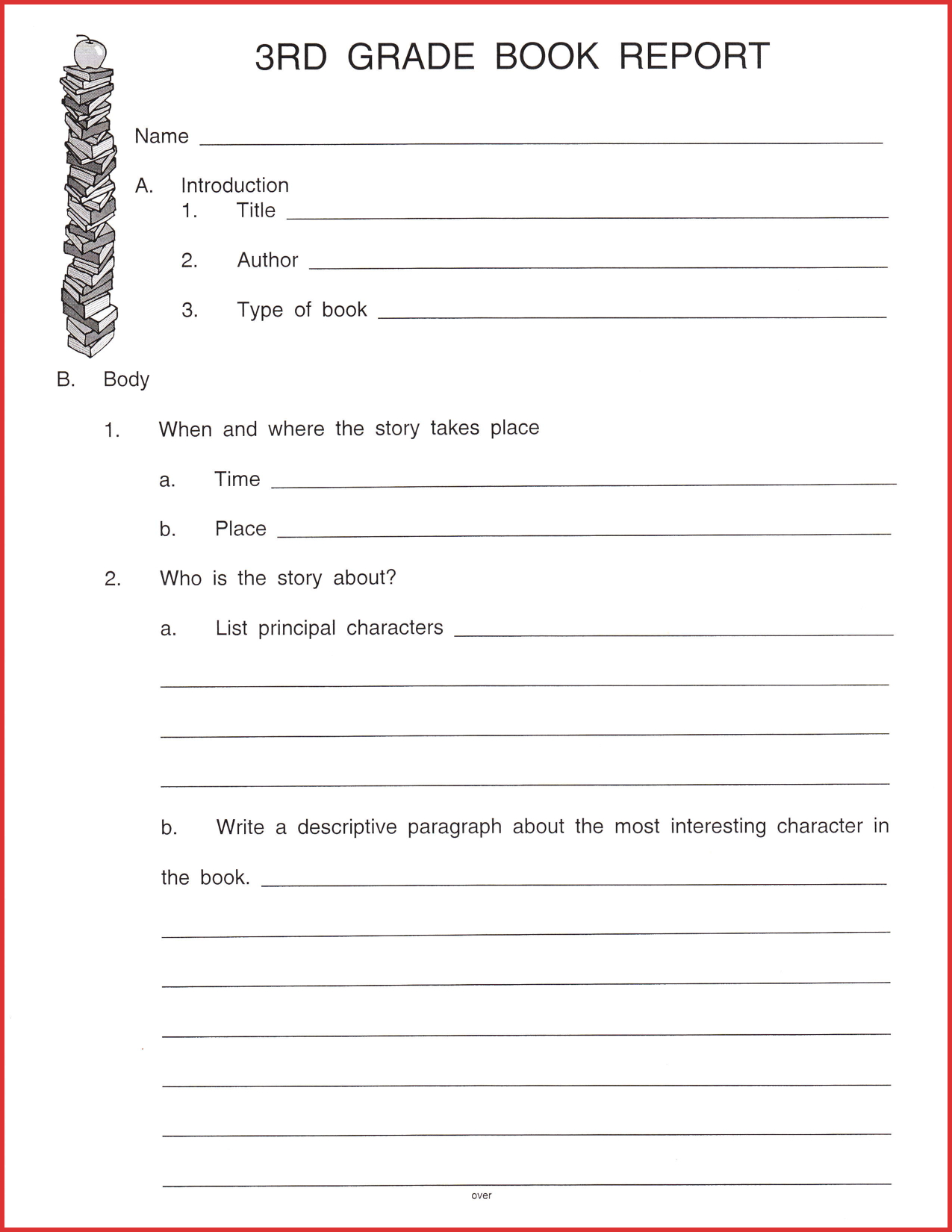 Wondrous Free Book Report Templates Template Ideas 2Nd Grade Pertaining To Second Grade Book Report Template